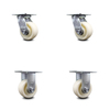 Service Caster 4 Inch Nylon Caster Set with Roller Bearings 2 Swivel 2 Rigid SCC-30CS420-NYR-2-R-2